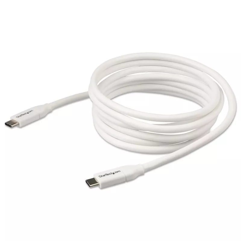 StarTech.com USB-C to USB-C Cable w/ 5A PD - M/M - White - 2 m (6 ft.) - USB 2.0 - USB-IF Certified