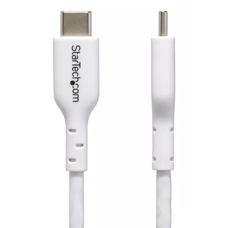 StarTech.com 1m (3.3ft) White USB-C Charging Cable, USB C Cable, USB 2.0 Type-C Laptop Charger Cord, 60W 3A Power Delivery, TPE Jacket, USB-C Data Transfer Cable, M/M