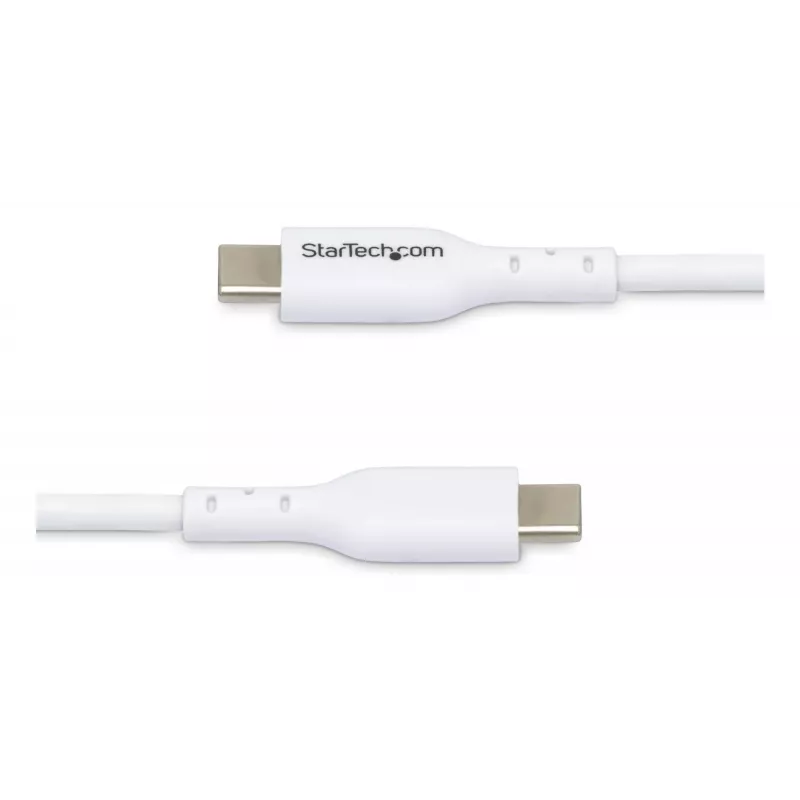 StarTech.com 1m (3.3ft) White USB-C Charging Cable, USB C Cable, USB 2.0 Type-C Laptop Charger Cord, 60W 3A Power Delivery, TPE Jacket, USB-C Data Transfer Cable, M/M