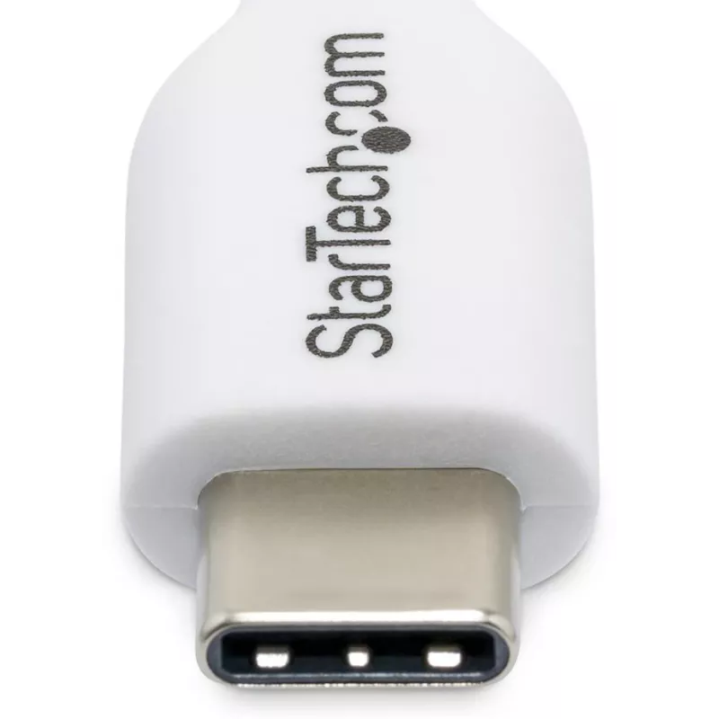StarTech.com 1m (3.3ft) White USB-C Charging Cable, USB C Cable, USB 2.0 Type-C Laptop Charger Cord, 60W 3A Power Delivery, TPE Jacket, USB-C Data Transfer Cable, M/M