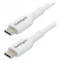 StarTech.com 2m (6.6ft) White USB-C Charging Cable, USB C Cable, USB 2.0 Type-C Laptop Charger Cord, 60W 3A Power Delivery, TPE Jacket, USB-C Data Transfer Cable, M/M