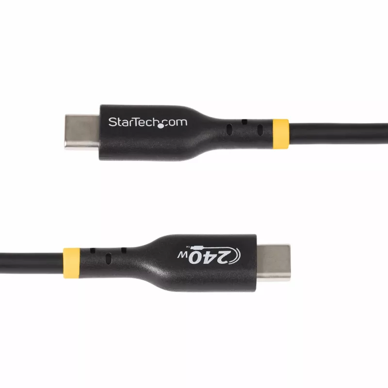 StarTech.com 2m USB-C Charging Cable, USB-IF Certified USB C Cable, 240W PD EPR, USB 2.0 Type-C Laptop Charger Cord, USB-C Data Transfer Cable, TPE Jacket, M/M