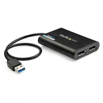 StarTech.com USB 3.0 to Dual DisplayPort Adapter - 4K 60Hz, 3.2 Gen 1 (3.1 Gen 1), USB Type-A, DisplayPort output, 4096 x 2160 pixels