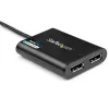 StarTech.com USB 3.0 to Dual DisplayPort Adapter - 4K 60Hz, 3.2 Gen 1 (3.1 Gen 1), USB Type-A, DisplayPort output, 4096 x 2160 pixels
