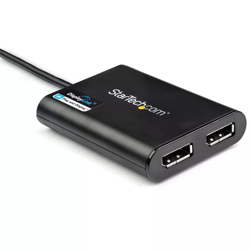 StarTech.com USB 3.0 to Dual DisplayPort Adapter - 4K 60Hz, 3.2 Gen 1 (3.1 Gen 1), USB Type-A, DisplayPort output, 4096 x 2160 pixels