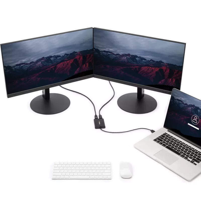 StarTech.com USB 3.0 to Dual DisplayPort Adapter - 4K 60Hz, 3.2 Gen 1 (3.1 Gen 1), USB Type-A, DisplayPort output, 4096 x 2160 pixels