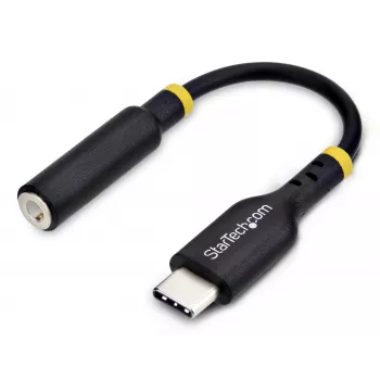 StarTech.com 5in (12.7cm) USB-C to 3.5mm TRRS Headphone/Headset Jack Audio Adapter, USB Type-C Aux Dongle, 32-bit DAC, Supports USB-C/Thunderbolt, Laptop/Phone/Tablet