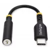 StarTech.com 5in (12.7cm) USB-C to 3.5mm TRRS Headphone/Headset Jack Audio Adapter, USB Type-C Aux Dongle, 32-bit DAC, Supports USB-C/Thunderbolt, Laptop/Phone/Tablet