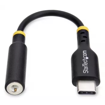 StarTech.com 5in (12.7cm) USB-C to 3.5mm TRRS Headphone/Headset Jack Audio Adapter, USB Type-C Aux Dongle, 32-bit DAC, Supports USB-C/Thunderbolt, Laptop/Phone/Tablet