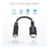 StarTech.com 5in (12.7cm) USB-C to 3.5mm TRRS Headphone/Headset Jack Audio Adapter, USB Type-C Aux Dongle, 32-bit DAC, Supports USB-C/Thunderbolt, Laptop/Phone/Tablet