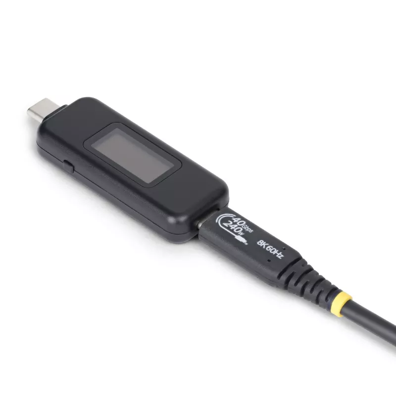 StarTech.com USB-C Power Tester, Digital Multimeter, Bi-Directional Voltage and Current Meter, Up to 240W PD EPR, Portable USB-C Cable and Port Power Meter Tester