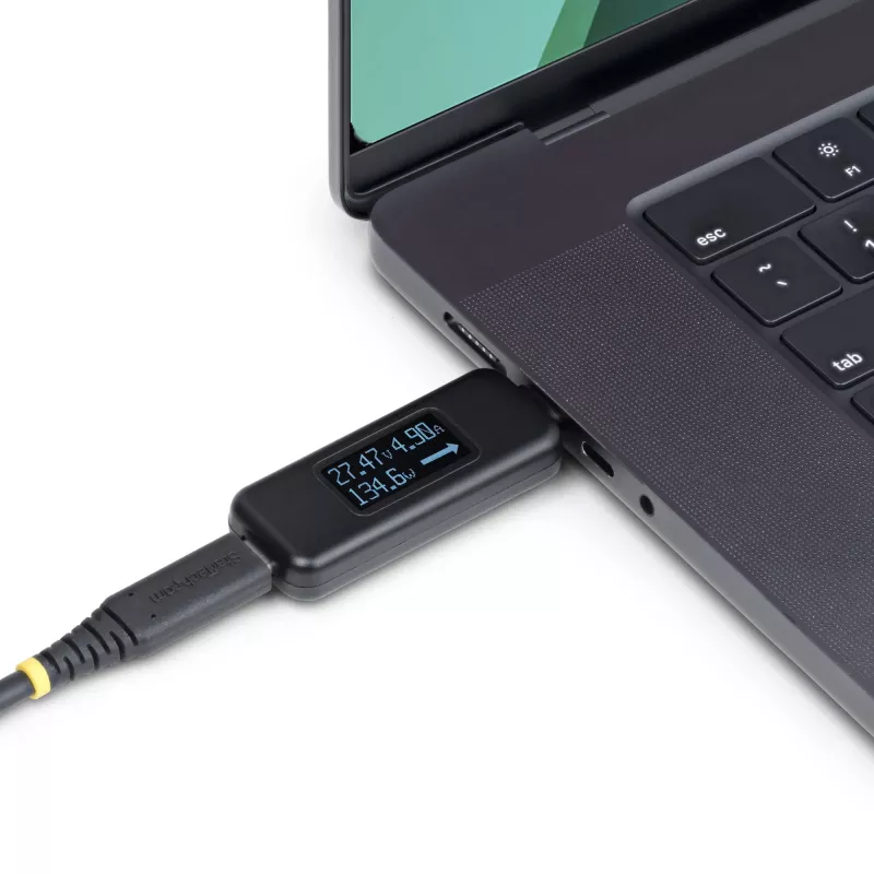 StarTech.com USB-C Power Tester, Digital Multimeter, Bi-Directional Voltage and Current Meter, Up to 240W PD EPR, Portable USB-C Cable and Port Power Meter Tester