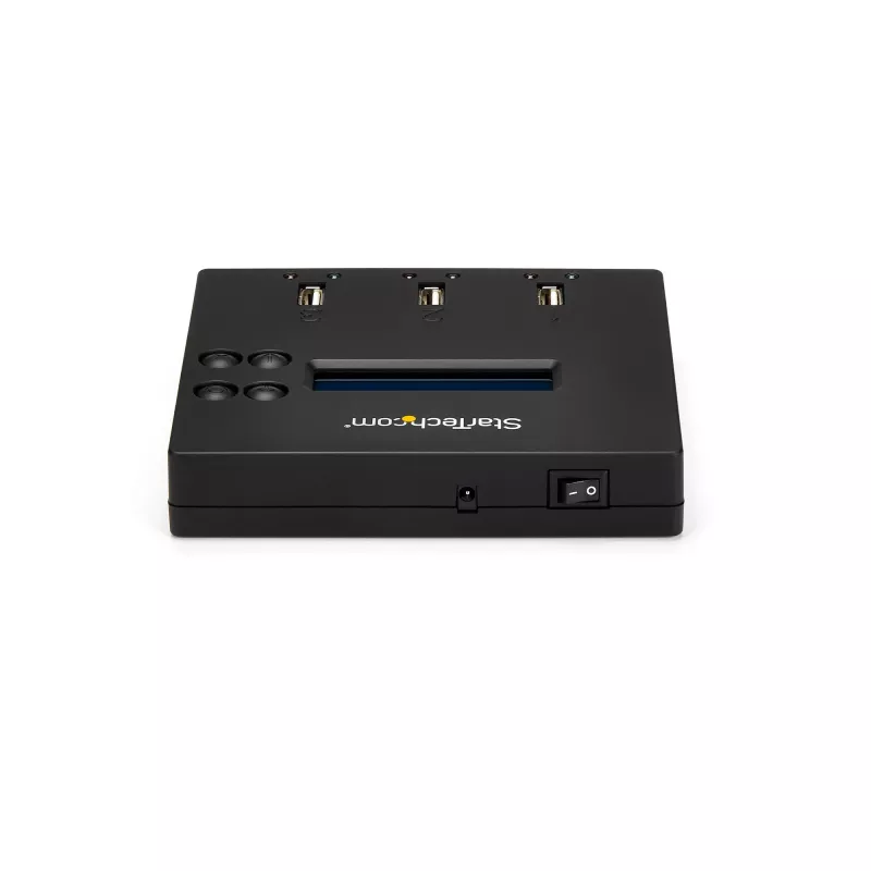 StarTech.com Standalone 1 to 2 USB Thumb Drive Duplicator and Eraser, Multiple USB Flash Drive Copier, System and File and Whole-Drive Copy at 1.5 GB/min, Single and 3-Pass Erase, LCD Display - TAA
