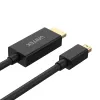 Video cable adapter Unitek Mini DisplayPort to HDMI 2 m, HDMI 1.4, 4K@30Hz, HDCP 2.0, gold-plated contacts, black