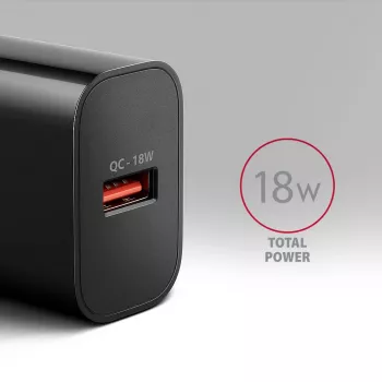 Axagon ACU-QC18 QC 3.0 1× OUTPUT wall charger 18W, Indoor, AC, Black
