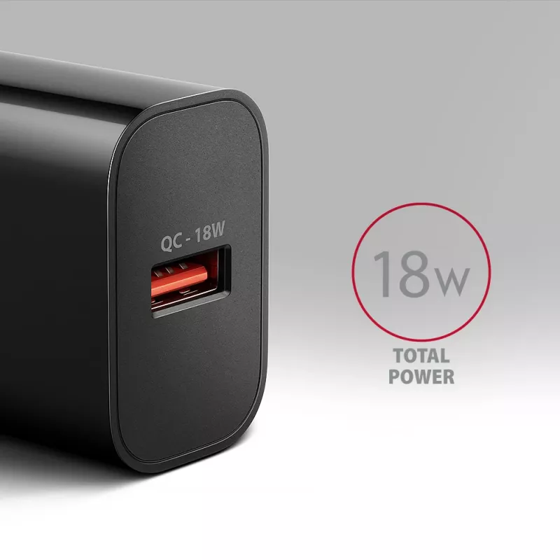 Axagon ACU-QC18 QC 3.0 1× OUTPUT wall charger 18W, Indoor, AC, Black