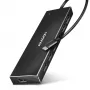 Axagon HUE-F7C 7x USB 3.2 Gen 1 ALU FLAT hub micro power IN 30cm USB-C USB 3.2 Gen 1 (3.1 Gen 1) Type-A 5000 Mbit/s Black
