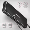 Axagon HUE-F7C 7x USB 3.2 Gen 1 ALU FLAT hub micro power IN 30cm USB-C USB 3.2 Gen 1 (3.1 Gen 1) Type-A 5000 Mbit/s Black