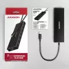 Axagon HUE-F7C 7x USB 3.2 Gen 1 ALU FLAT hub micro power IN 30cm USB-C USB 3.2 Gen 1 (3.1 Gen 1) Type-A 5000 Mbit/s Black