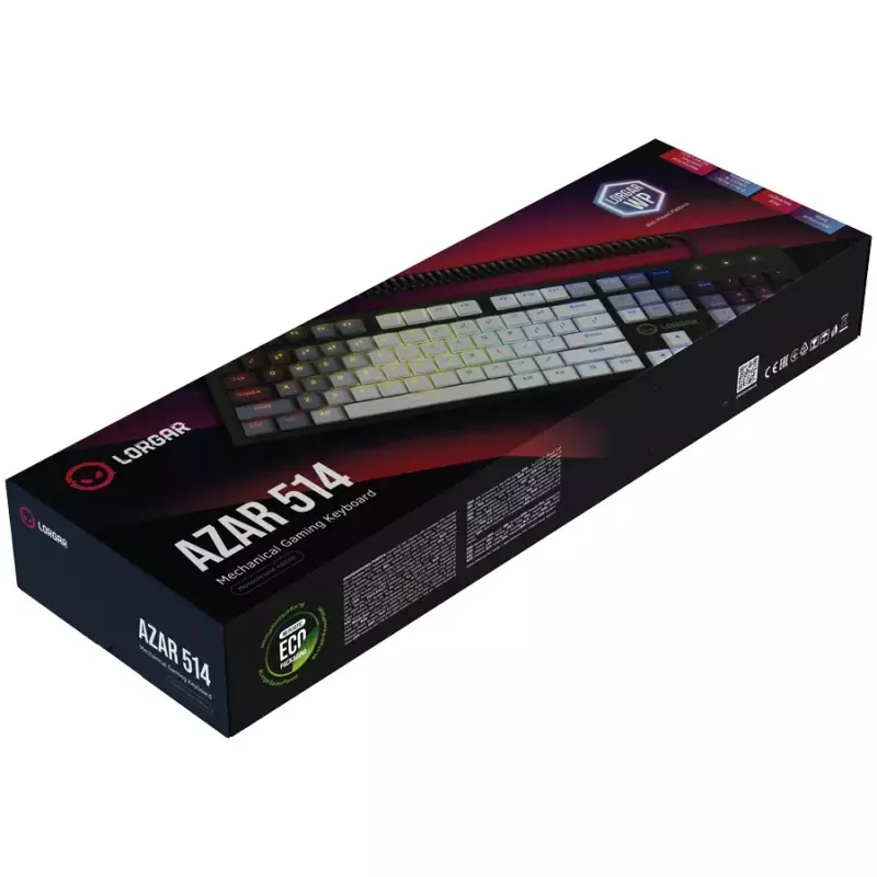 Mechanical Keyboard LORGAR Azar 514 White with RGB Backlight, ENG layout