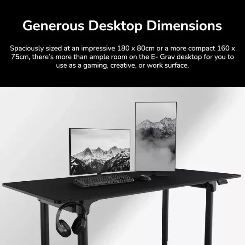 Desk COUGAR Gaming E-GRAV 180 Black Rectangular Carbon Fibre 180x80cm