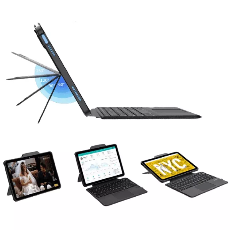 DEQSTER Rugged Touch Keyboard 10.9″, QWERTZ, German, Trackpad, Apple, Apple iPad 10, 9 inch (10. Gen.), 27.7 cm (10.9 inch)