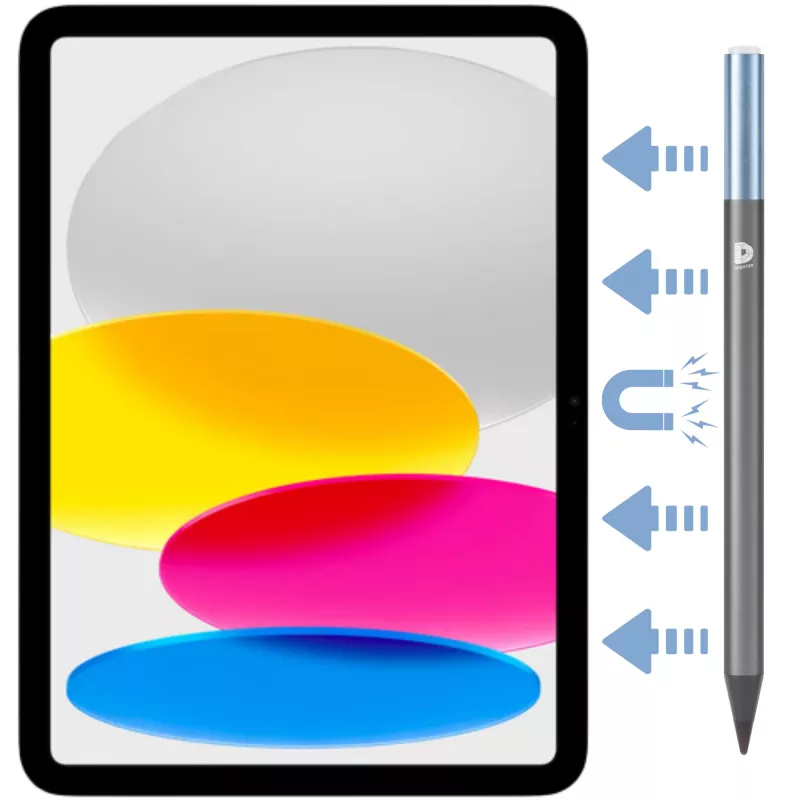 DEQSTER Pencil 2, Tablet, Apple, Blue, Grey, Apple iPads since 2018, Grey, Aluminium, Polycarbonate (PC), Polyoxymethylene (POM)