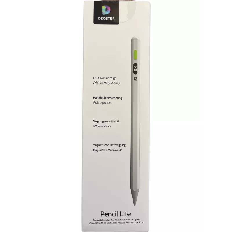 DEQSTER Pencil Lite, Tablet, Apple, White, iPads, Aluminium, Polyoxymethylene (POM), Built-in