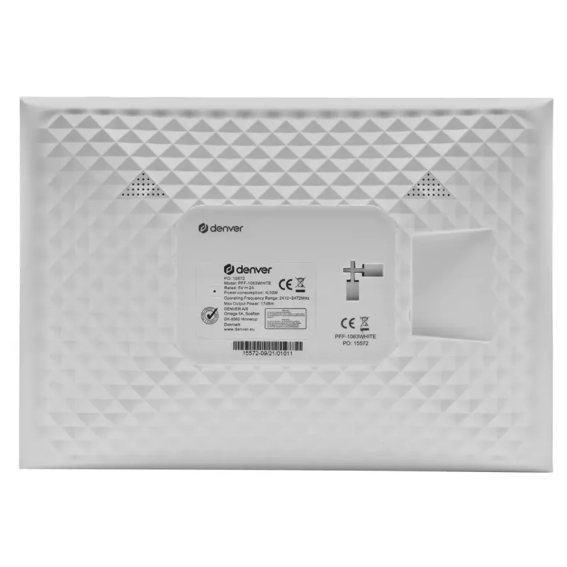 Digital Photo Frame Denver PFF-1063WHITE 10.1 inch Touchscreen Wi-Fi 1920x1080