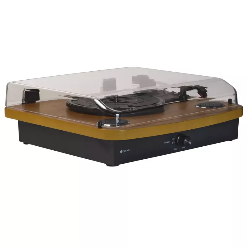 Denver VPL-230LW Black Wood Semi Automatic Turntable 2W RMS