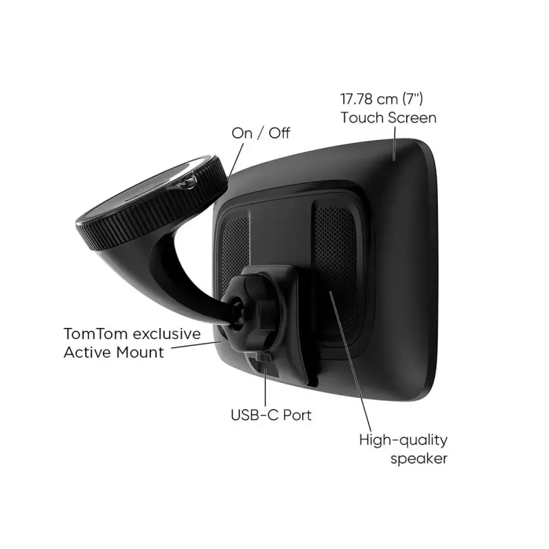 Handheld GPS navigator TOMTOM GO with 7 inch touchscreen, 32 GB, Europe maps, black