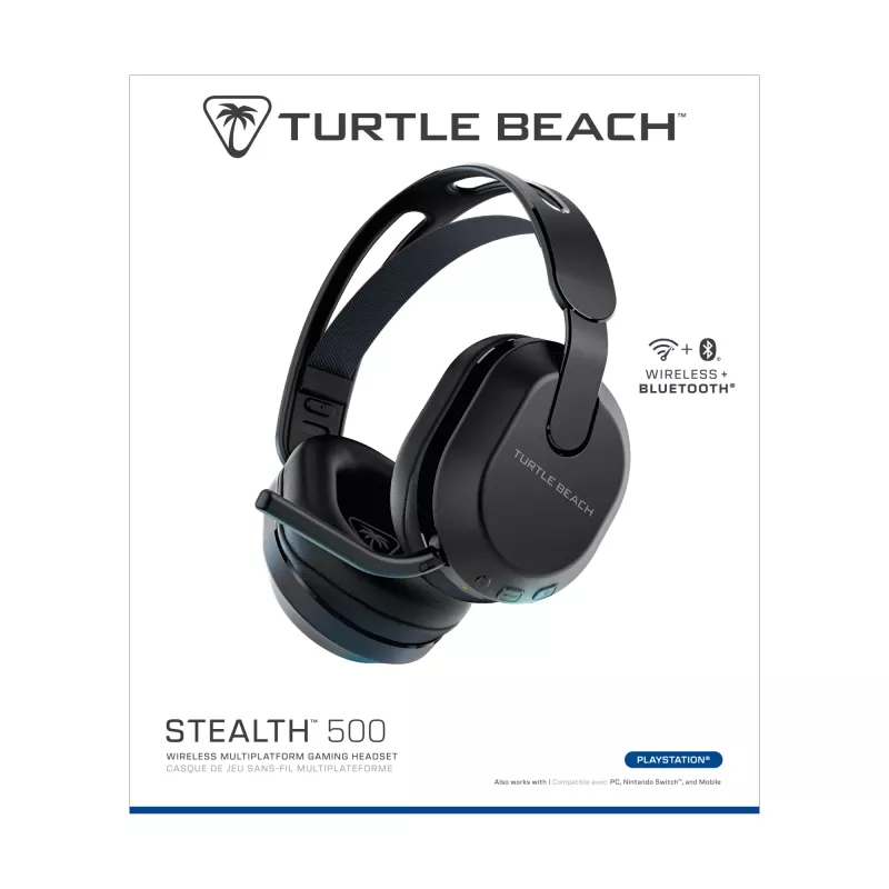 Turtle Beach Stealth 500 Black PlayStation Wireless Gaming Headset with up to 40hr Battery and Bluetooth for PS5, PS4, PC and Mobile