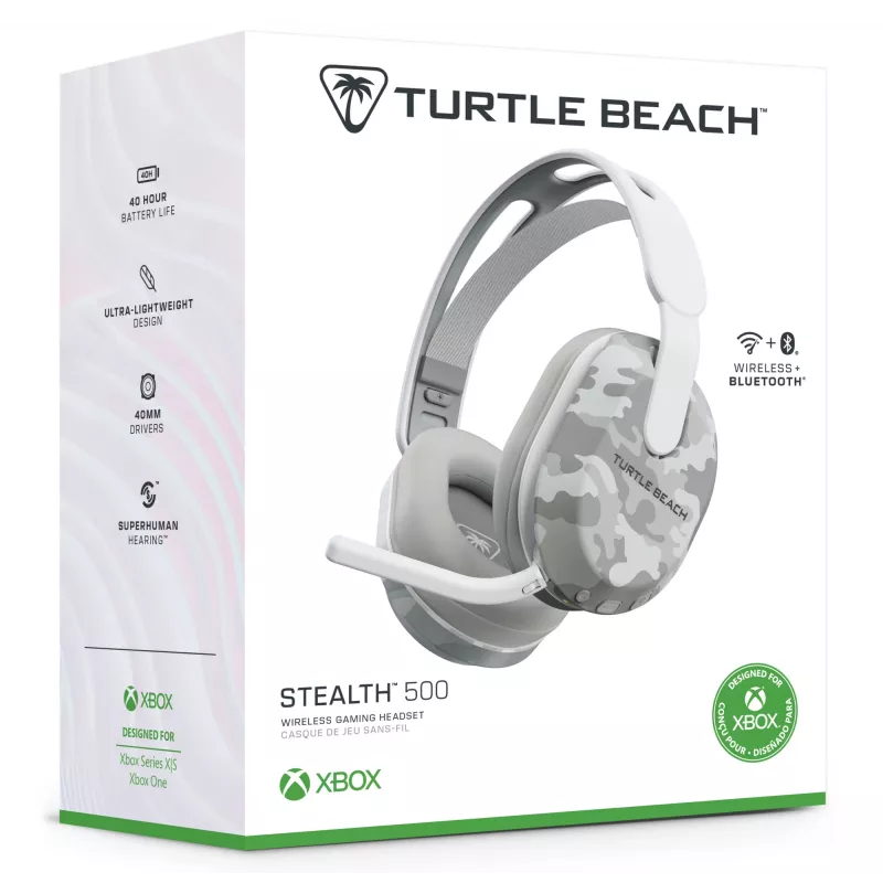 Turtle Beach Stealth 500 Arctic Camo Xbox Wireless Gaming Headset with up to 40hr Battery for Xbox Series X/S, Xbox One and works via Bluetooth, PC and Mobile