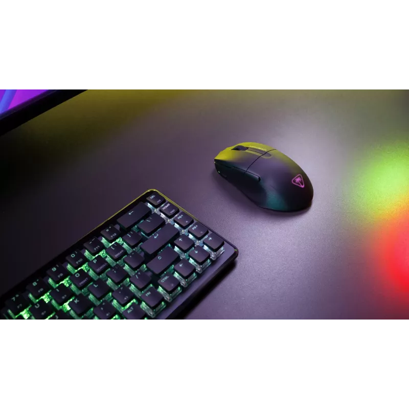 Turtle Beach Pure Air Black - Ultra-Light Wireless Ergonomic RGB Gaming Mouse, 26K DPI Optical Sensor, 125h Battery, RGB Illumination