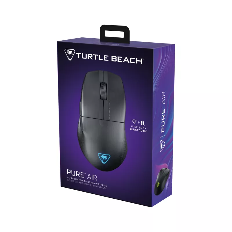 Turtle Beach Pure Air Black - Ultra-Light Wireless Ergonomic RGB Gaming Mouse, 26K DPI Optical Sensor, 125h Battery, RGB Illumination