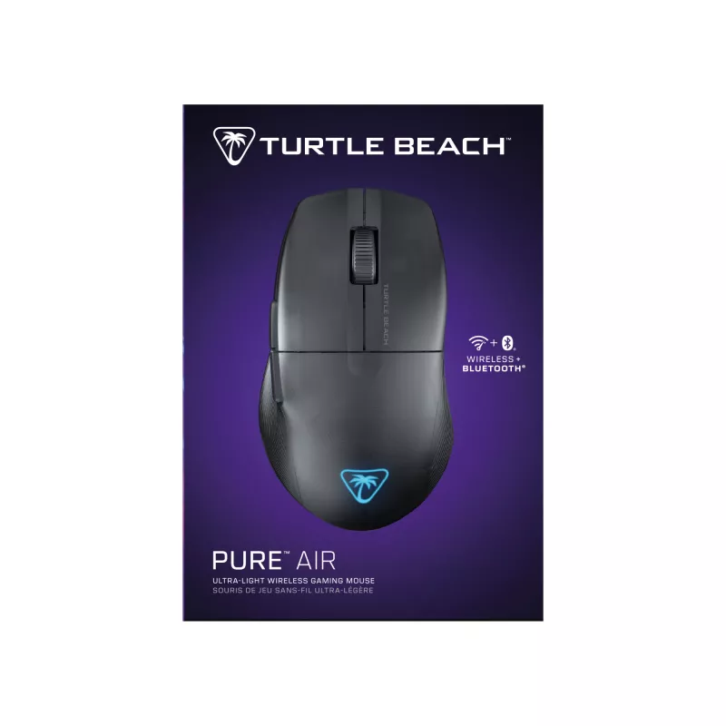 Turtle Beach Pure Air Black - Ultra-Light Wireless Ergonomic RGB Gaming Mouse, 26K DPI Optical Sensor, 125h Battery, RGB Illumination