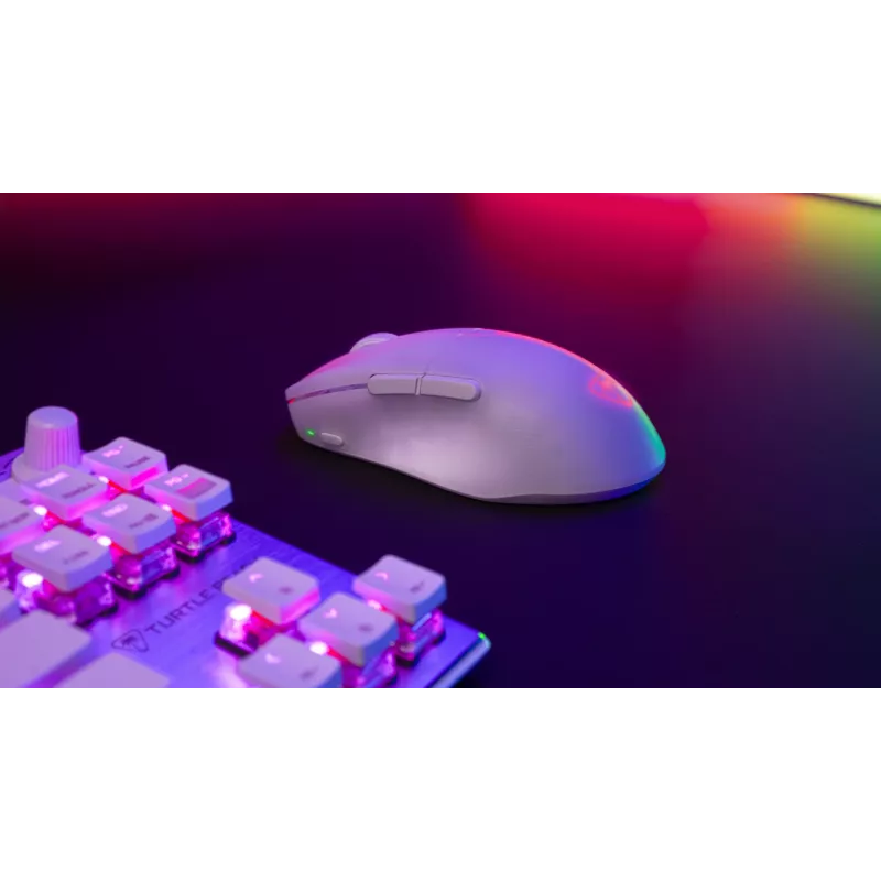 Turtle Beach Pure Air White - Ultra-Light Wireless Ergonomic RGB Gaming Mouse, 26K DPI Optical Sensor, 125h Battery, RGB Illumination