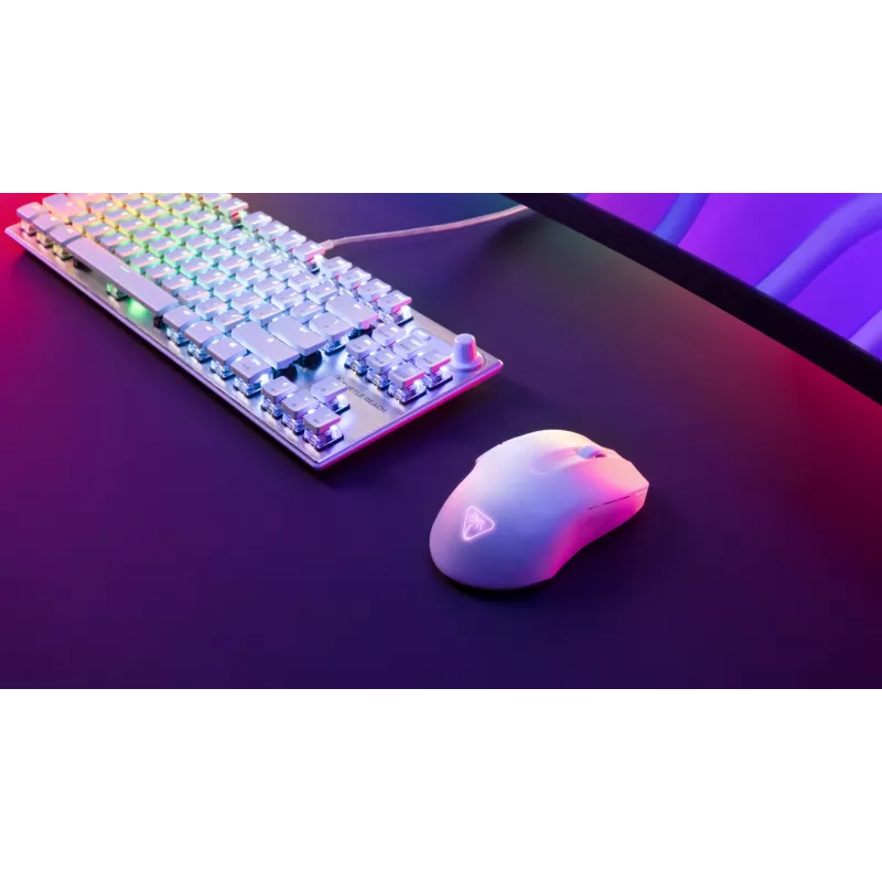 Turtle Beach Pure Air White - Ultra-Light Wireless Ergonomic RGB Gaming Mouse, 26K DPI Optical Sensor, 125h Battery, RGB Illumination