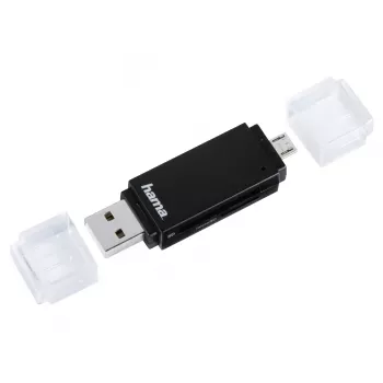 Hama Basic USB 2.0 OTG Cardreader, SD/microSD, black