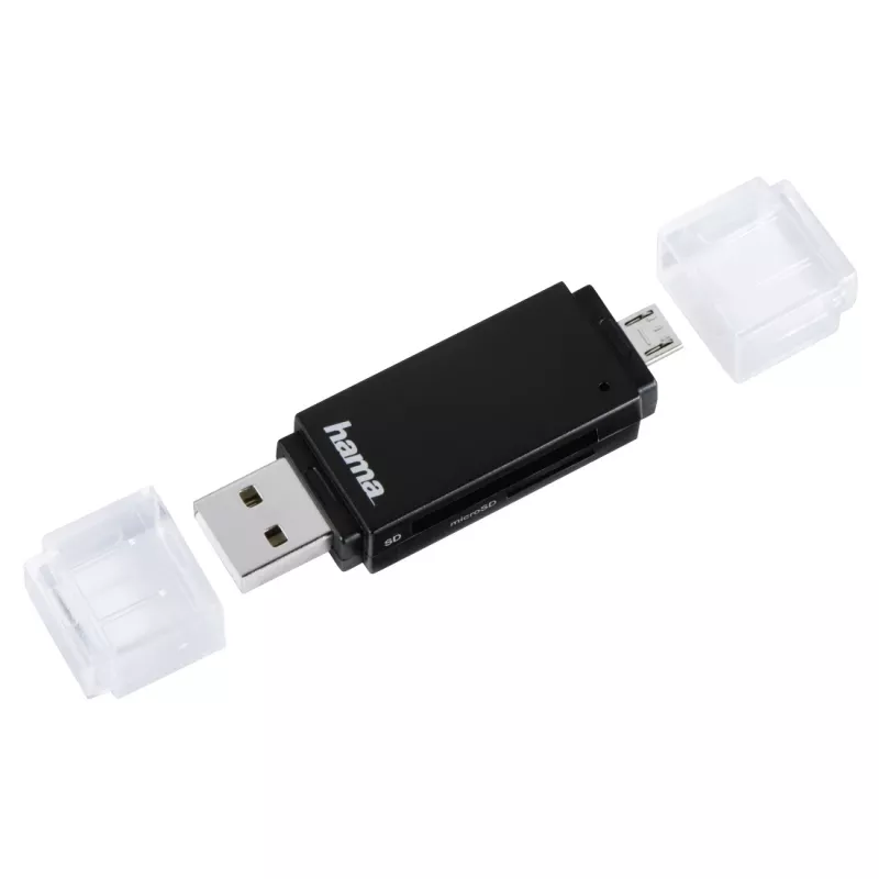 Hama Basic USB 2.0 OTG Cardreader, SD/microSD, black