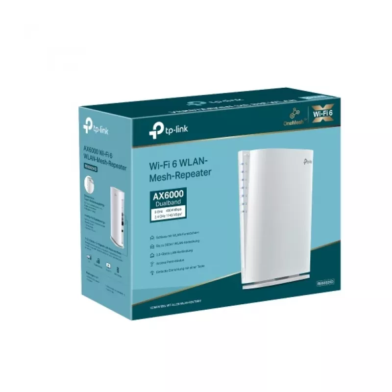 TP-Link AX6000 Mesh Wi-Fi 6 White 1000, 2500 Mbit/s