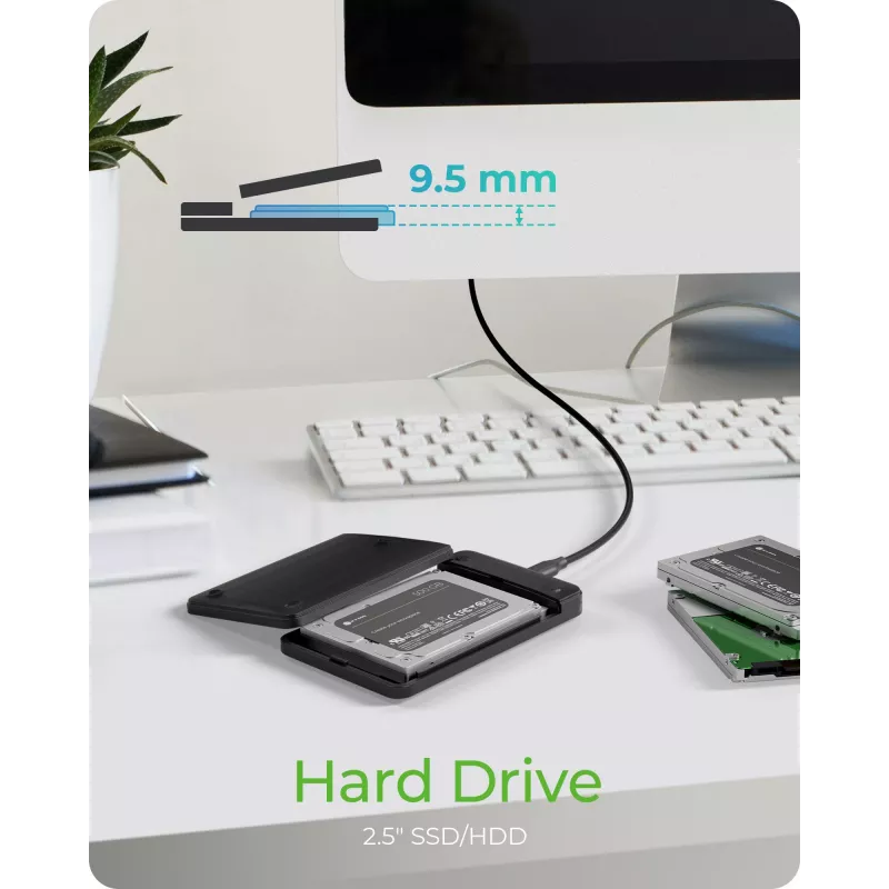 ICY BOX IB-201T-CU31 SSD enclosure Black 2.5 inch