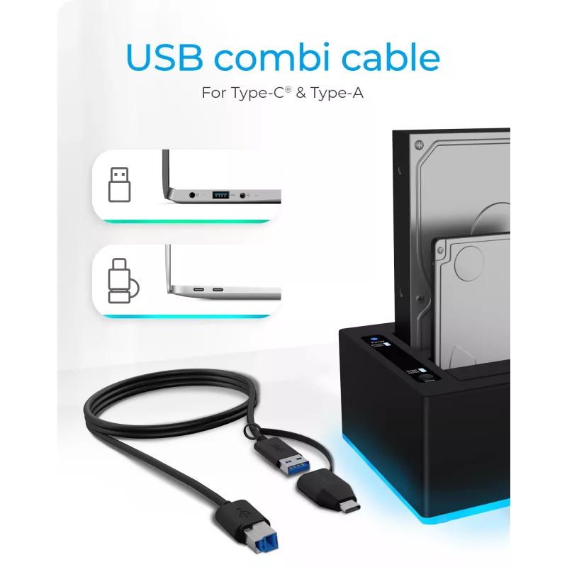 ICY BOX IB-127CL-U3 USB 3.2 Gen 1 (3.1 Gen 1) Type-B Black