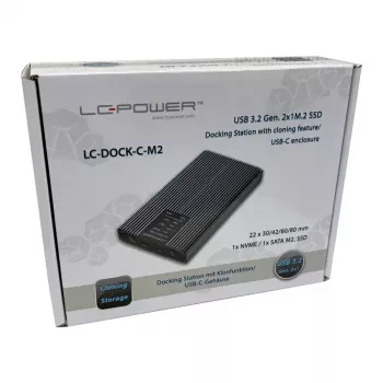 SSD enclosure LC-Power LC-DOCK-C-M2 2 M.2 drives 10 Gbit/s Anthracite