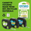 DYMO Branded LetraTag Plastic Labels | 12 mm x 4 m Roll | Black Print on Yellow | MultipurposeSelf-Adhesive Labels for LetraTag Label Makers