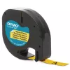 DYMO Branded LetraTag Plastic Labels | 12 mm x 4 m Roll | Black Print on Yellow | MultipurposeSelf-Adhesive Labels for LetraTag Label Makers