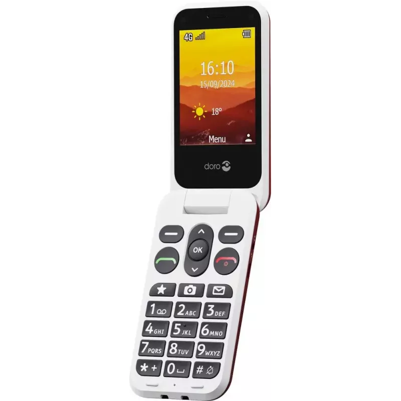 Mobile phone Doro Leva L20 4G, 2.8 inch screen, red-white