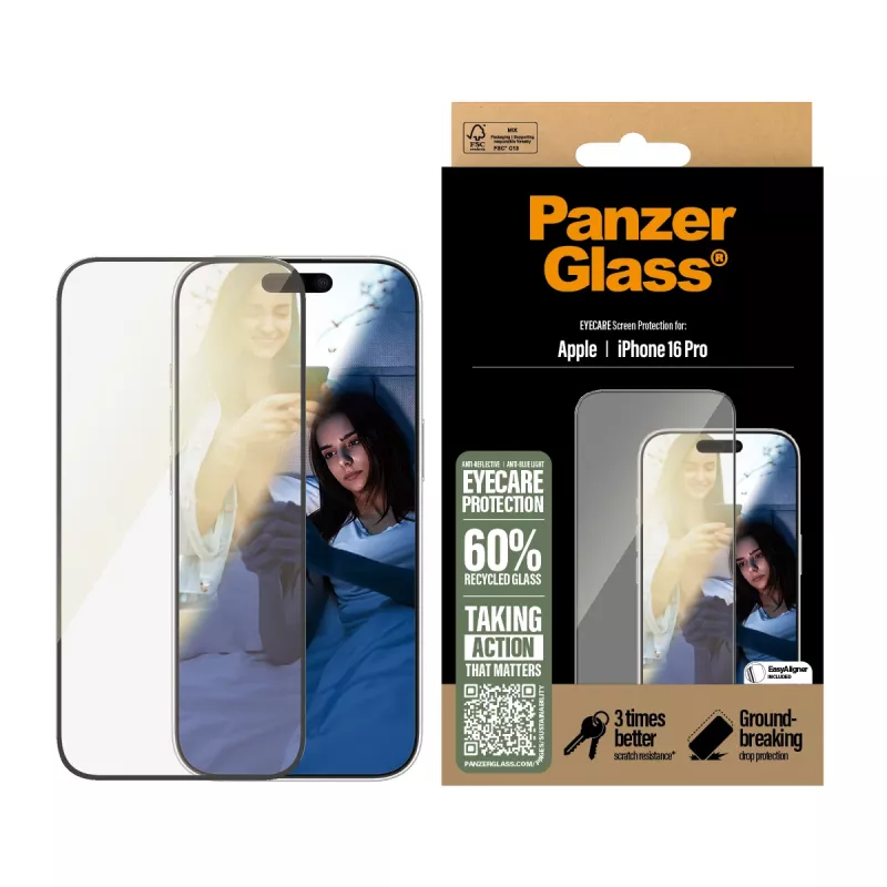 PanzerGlass EyeCare Screen Protector iPhone '24 6.3 inch Pro Ultra-Wide Fit
