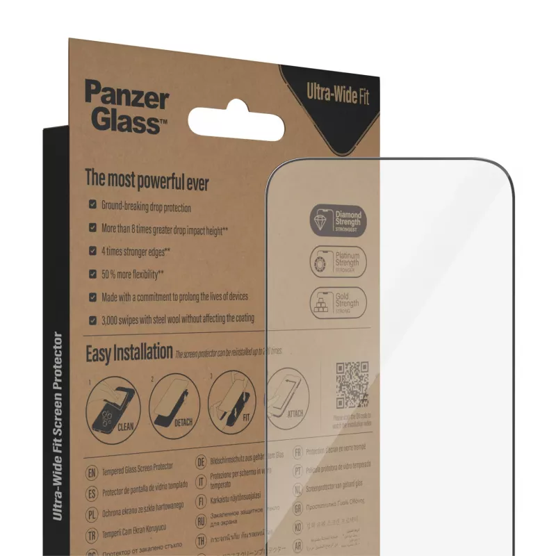 Screen Protector PanzerGlass Apple iPhone 14 Pro Ultra-Wide Fit Scratch Shock Resistant