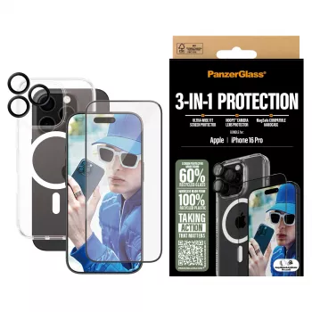 3-in-1 Protection Bundle PanzerGlass iPhone '24 6.3 inch Pro